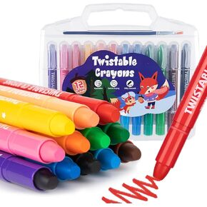 Twistable Washable Crayons: 12 Colors Toddler Crayons Gel Crayons for Kids, Non Toxic Crayons for Toddlers, Art Supplies Coloring Markers for Kids Back to School