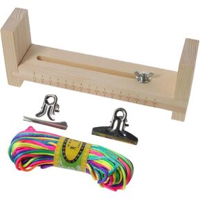 Uniquer Solid Wood Bracelet Jig Maker Adjustable Weaving Kit with 2 Clamp for Necklaces Car Hangings DIY Wristband Rope Fixing Tools(Drawer)
