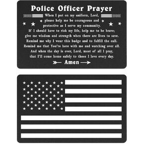 TGCNQ Police Officer Prayer Card - Police Gifts Prayer Engraved Wallet Card Insert - Police Officer Gifts for Men Women Police Graduates