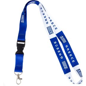 Desert Cactus Country of Greece Lanyard Flag Car Keys ID Badge Holder Keychain Souvenir Greek Detachable Breakaway Snap Buckle (Lanyard)