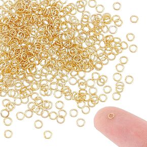 UNICRAFTALE 500Pcs Real 18K Gold Plated Open Jump Rings Stainless Steel Round Rings 2.5mm Golden Jump Ring Metal Connectors Rings for DIY Earring Bracelet Pendant Jewelry Accessories