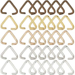 1 Box 1000Pcs Triangle Open Ring 10mm Iron Pinch Clip Bails Hang Drops Silver Metal Pinch Bail Connectors Jump Split Rings for Jewelry Findings Earrings Bracelet Necklace Keychain DIY Crafts