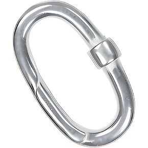 Sterling Silver Carabiner Oval Spring Gate Connector Accented Clasp ID: 15mm x 6mm OD: 20mm x 12mm #sx-266