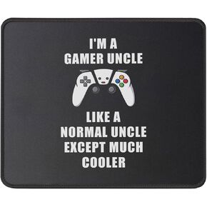 لوحة ماوس I'm A Gamer Uncle Like A Normal Uncle - هدايا عيد ميلاد العم - ​​هدايا العم من ابنة الأخ أو ابن الأخ - هدايا مضحكة لألعاب الفيديو للرجال - حصيرة ماوس للألعاب مقاس 9.5 بوصة