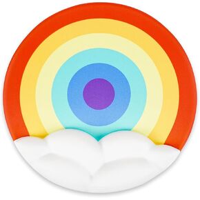 Round Rainbow Mouse Pad with Wrist Rest, Ergonomic Mouse Pad with Gel Wrist Support for Gaming,Cute Mouse Pad for Desk Laptop