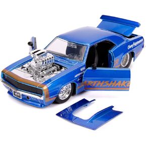 Jada Toys Bigtime Muscle 1:24 1969 Chevy Camaro Earthshaker Die-cast Car Candy Blue, Toys for Kids and Adults