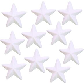 Foam 10Pcs Foam Stars White Polystyrene Foam Stars for DIY Craft Art Craft Foam Stars for Christmas Party Decor Bulk Foam Stars Cotton Balls
