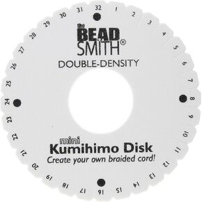 The Beadsmith Round Kumihimo Disk, 4.25 inch Diameter, 0.75" (20mm) Thick Double Dense Foam, Jewelry Tools for Braiding, Box of 10 disks