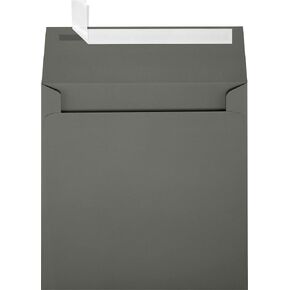 LUXPaper Square Invitation Envelopes | Peel & Press | 6 1/2" x 6 1/2" | Smoke Gray | 80lb. Text | 50 Qty