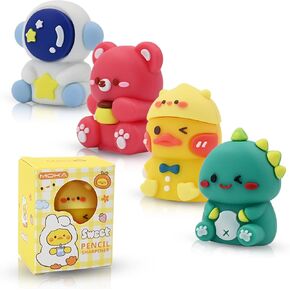 6 PCS Cute Pencil Sharpeners, Kids Pencil Sharpener Manual, Hand Held Pencil Sharpener, Funny Sharpener Cartoon Creative, Kawaii Stationary Gifts Mini School Office Supplies