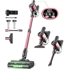 Cordless Vacuum Cleaner, 350W/30Kpa 8 in 1 Powerful Stick Vacuum, with Anti-Tangle Brush and Upgraded Green Light, 40mins Runtime Rechargeable Lightweight Vacuums for Hardwood Floor, Carpet, Pet Hair