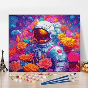 DIY Moon Paint by Numbers Adults Paint-by-Numbers Beginners Dragonfly Butterfly Painti by Numbers Kits Flowers Paintwork on Canvas 16x20 in Colorful Wall Art for Men Lady Bedroom Home Wall Decor