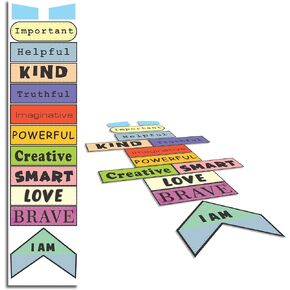 Sensory Path Decals Floor Stickers Hopscotch Classroom Decor - Positive Affirmation Floor Decals for Boosting Gross Motor Skills