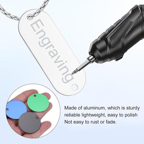 MECCANIXITY 24 Pack Round Aluminum Blank Tags 35 x 35 x 1mm Engraving Stamping Blanks Metal Blank Label Dog Pet Tags for DIY Jewelry Stamping Tools, Black in Saudi Arabia