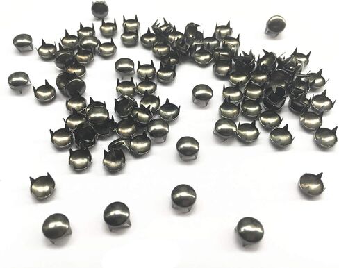 100 Pcs Round Dome Studs Metal Claw Beads Nailhead Punk Rivets with Spikes (Gun Metal/Black, 9 Mm) in Kuwait
