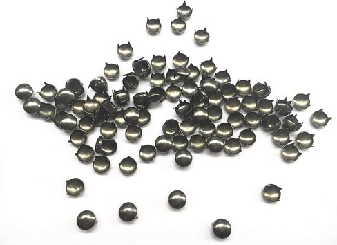 100 Pcs Round Dome Studs Metal Claw Beads Nailhead Punk Rivets with Spikes (Gun Metal/Black, 9 Mm) in Kuwait