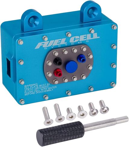 ملحقات RC بمقياس 1/10، صندوق استقبال خلية الوقود من الألومنيوم 1/10 لزاحف RC 1/10 1/8 RC4WD TF2 SCX10 Pro VS4-10 1/10 RC ترقيات ملحقات الزاحف (أزرق) in Kuwait