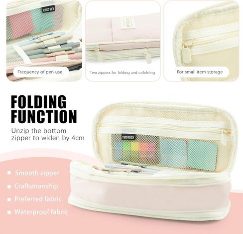 47PCS Aesthetic School Supplies with Cute Pencil Case 12 Highlighters 5 Black Ink Gel Pens 6 Mechanical Pencils Set 0.5 & 0.7mm for Nursing College Stationary Set Stuff,Sticky Notes,Erasers,Pink in Saudi Arabia