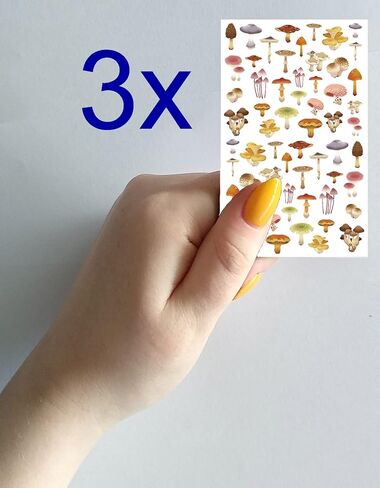 Nail Stickers Decal Transfers (5 Sheets) FLONZNAIL Mushroom Watercolor Vintage Illustration in Saudi Arabia