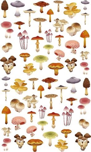Nail Stickers Decal Transfers (5 Sheets) FLONZNAIL Mushroom Watercolor Vintage Illustration in Saudi Arabia