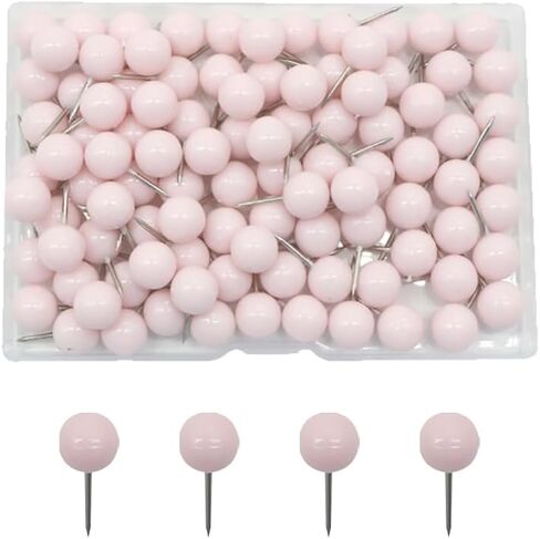 100 Pcs Round Head Push Pins Map Tacks Map Marking Pins Thumbtacks Decorative Pushpins Thumb Tacks for Bulletin Board Cork Board Pink in Saudi Arabia