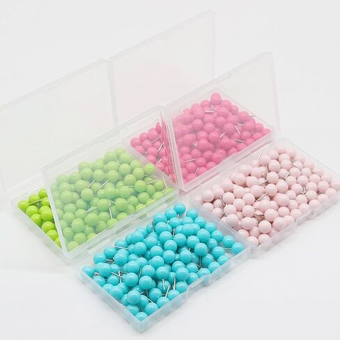 100 Pcs Round Head Push Pins Map Tacks Map Marking Pins Thumbtacks Decorative Pushpins Thumb Tacks for Bulletin Board Cork Board Pink in Saudi Arabia