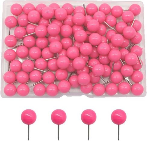 100 Pcs Round Head Push Pins Map Tacks Map Marking Pins Thumbtacks Decorative Pushpins Thumb Tacks for Bulletin Board Cork Board Pink in Saudi Arabia
