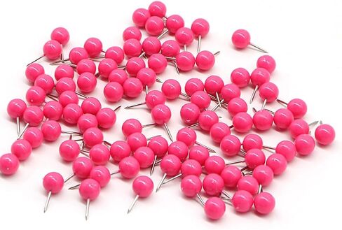 100 Pcs Round Head Push Pins Map Tacks Map Marking Pins Thumbtacks Decorative Pushpins Thumb Tacks for Bulletin Board Cork Board Pink in Saudi Arabia