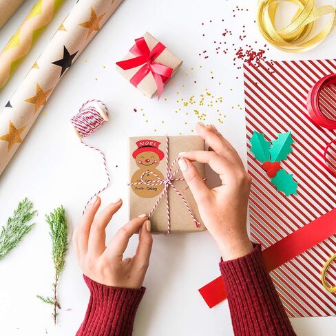 200 Pcs Christmas Gift Tags - Christmas Gift Tags Stickers,Christmas Tags Stickers,Christmas Tags for Gifts,Gift Tag Stickers,Christmas Wrapping Paper Tags,2.16 x 3.34 Inch (4 Color) in Saudi Arabia
