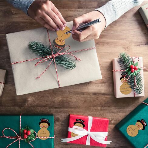 200 Pcs Christmas Gift Tags - Christmas Gift Tags Stickers,Christmas Tags Stickers,Christmas Tags for Gifts,Gift Tag Stickers,Christmas Wrapping Paper Tags,2.16 x 3.34 Inch (4 Color) in Saudi Arabia