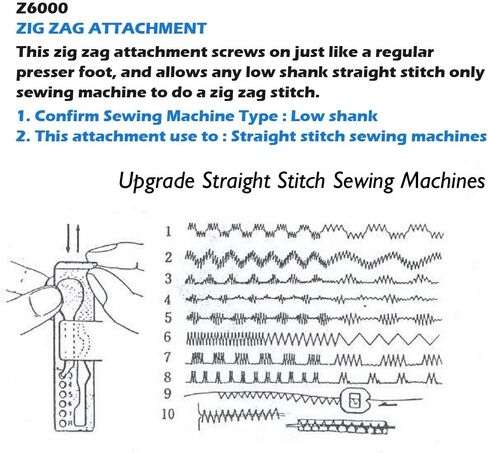 DREAMSTITCH Z6000 Low Shank Zig Zag Attachment for Alphasew, Singer Sewing Machine Z6000 in Saudi Arabia