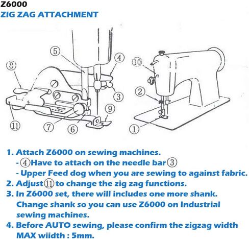 DREAMSTITCH Z6000 Low Shank Zig Zag Attachment for Alphasew, Singer Sewing Machine Z6000 in Saudi Arabia