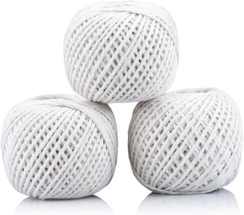 joycraft 984Feet Christmas Cotton String Balls,2mm Cotton Bakers Rope,Kitchen Cooking String, Durable String for Arts Craft,Gift Wrap,Meat Preparation,Baking,Gardening,and Butchers(3pcs x 328ft) in Kuwait
