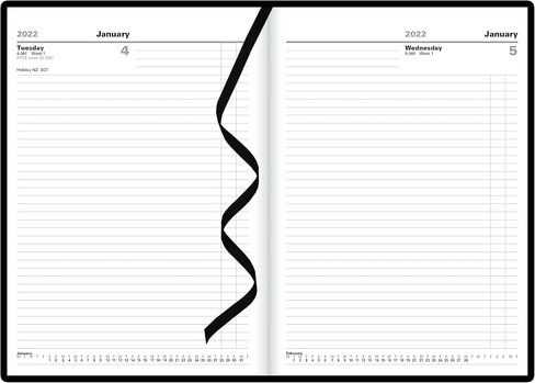 Letts of London Standard A4 Day to a Page Planner بغلاف صلب بمظهر جلدي، طول 11.75 بوصة، مستلزمات مكتبية ومدرسية سوداء in Saudi Arabia
