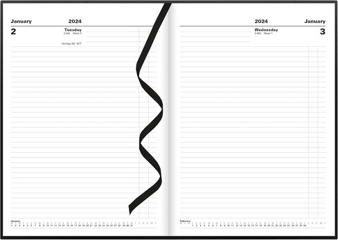 Letts of London Standard A4 Day to a Page Planner بغلاف صلب بمظهر جلدي، طول 11.75 بوصة، مستلزمات مكتبية ومدرسية سوداء in Saudi Arabia