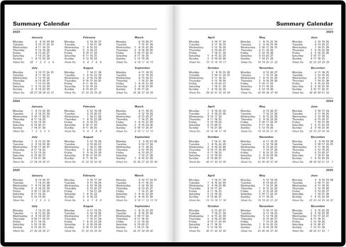 Letts of London Standard A4 Day to a Page Planner بغلاف صلب بمظهر جلدي، طول 11.75 بوصة، مستلزمات مكتبية ومدرسية سوداء in Saudi Arabia