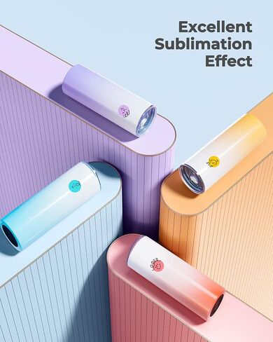 Hiipoo 18 Pack Sublimation Tumblers Blank 20 oz Straight Skinny with Sublimation Papers, Lids and Straws, Shrink Wrap Films, Stainless Steel Double Wall Insulated Tumbler for Mug Press Machine in Kuwait