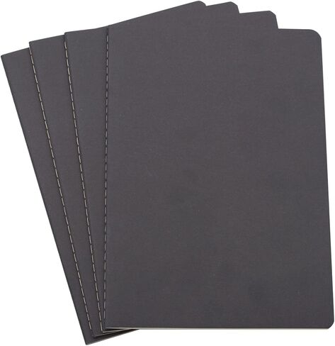 B5 Carline Notebook, 4 Pcs 9.8 Inch x 6.9 Inch 36 Sheets(72 Pages) 8 mm Ruled Notepads, Widely Used for Office, School, Home, Travel, and also Good Gifts for Friends and Family (4 Pcs B5, Black) in Saudi Arabia