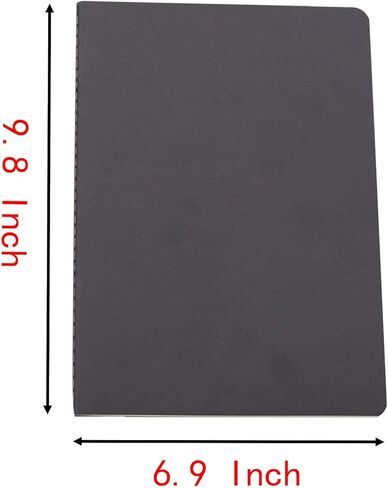B5 Carline Notebook, 4 Pcs 9.8 Inch x 6.9 Inch 36 Sheets(72 Pages) 8 mm Ruled Notepads, Widely Used for Office, School, Home, Travel, and also Good Gifts for Friends and Family (4 Pcs B5, Black) in Saudi Arabia