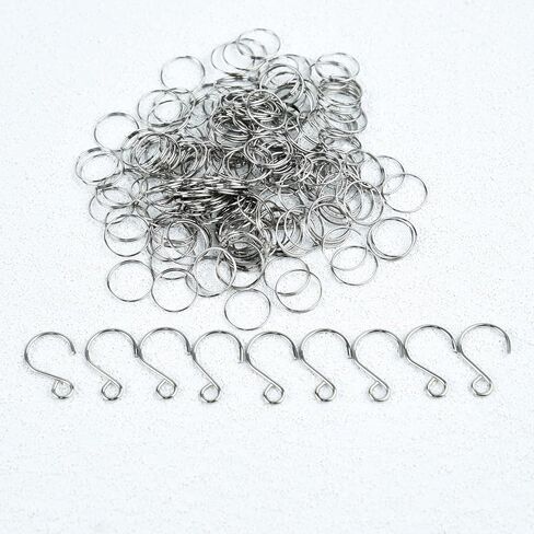 200pcs Round Edged Split Circular Ring Clips and 20pcs Chandelier Crystal Hooks for Crystal Lamps, Crystal Curtain,Crystal Garland,Suncather,Jewelry Making and Craft Ideas in Saudi Arabia