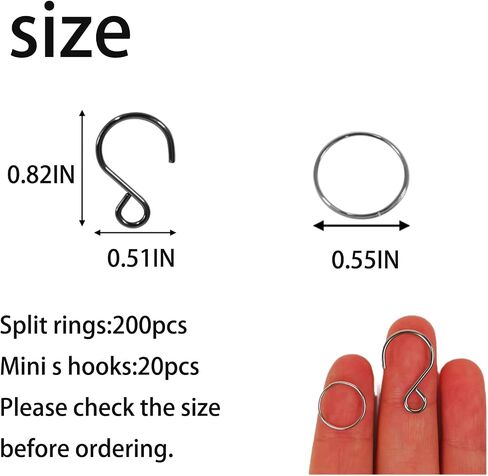 200pcs Round Edged Split Circular Ring Clips and 20pcs Chandelier Crystal Hooks for Crystal Lamps, Crystal Curtain,Crystal Garland,Suncather,Jewelry Making and Craft Ideas in Saudi Arabia
