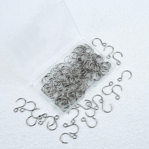 200pcs Round Edged Split Circular Ring Clips and 20pcs Chandelier Crystal Hooks for Crystal Lamps, Crystal Curtain,Crystal Garland,Suncather,Jewelry Making and Craft Ideas in Saudi Arabia