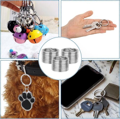 Heavy Duty Key Ring, 40Pcs Round Split Key Rings Stainless Steel Key Rings for Car Home Large Metal Dog Ring Tag Lanyards School Office DIY Craft Jewelry Making in Saudi Arabia