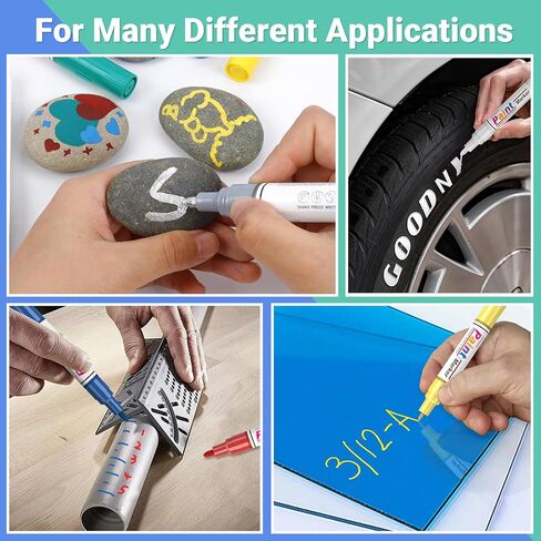 Oil Based Paint Markers, 8 Colors Dual Tip Permanent Paint Pens Paint Markers(0.7mm & 3mm), Waterproof Paint Pen for Rock Painting, Metal Wood Glass Stone Canvas Mugs Fabric Plastic in Saudi Arabia