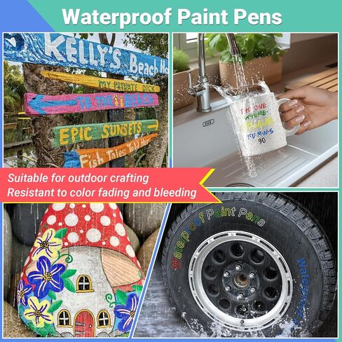 Oil Based Paint Markers, 8 Colors Dual Tip Permanent Paint Pens Paint Markers(0.7mm & 3mm), Waterproof Paint Pen for Rock Painting, Metal Wood Glass Stone Canvas Mugs Fabric Plastic in Saudi Arabia