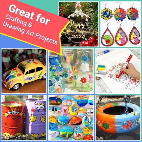 Oil Based Paint Markers, 8 Colors Dual Tip Permanent Paint Pens Paint Markers(0.7mm & 3mm), Waterproof Paint Pen for Rock Painting, Metal Wood Glass Stone Canvas Mugs Fabric Plastic in Saudi Arabia