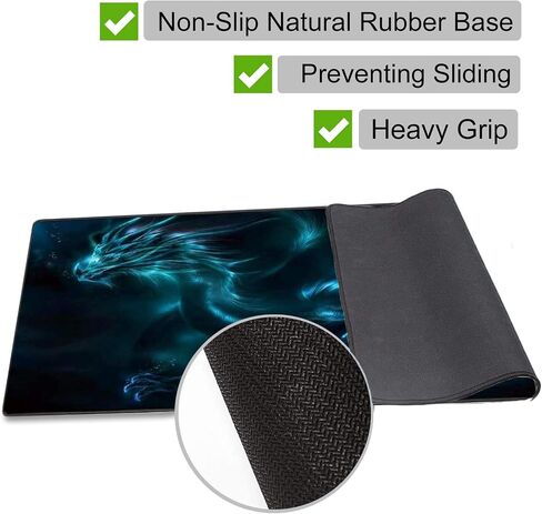 Medium Gaming Mouse Pad Mat Extended Professional Medium Size 27.5inX11.8inX0.1in Mouse Keyboard Pad with Stitched Edges, Anti-Slip Rubber Base Huge Desk Pad Mat (Dragon Medium) in Saudi Arabia