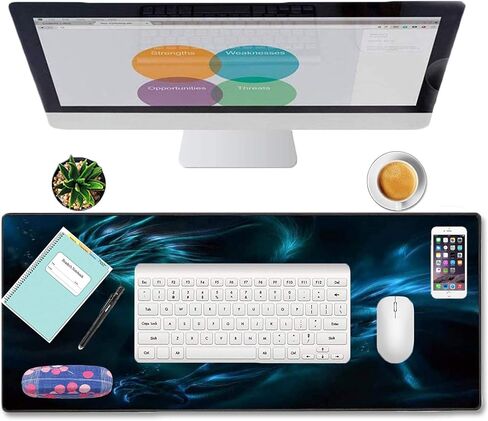 Medium Gaming Mouse Pad Mat Extended Professional Medium Size 27.5inX11.8inX0.1in Mouse Keyboard Pad with Stitched Edges, Anti-Slip Rubber Base Huge Desk Pad Mat (Dragon Medium) in Saudi Arabia