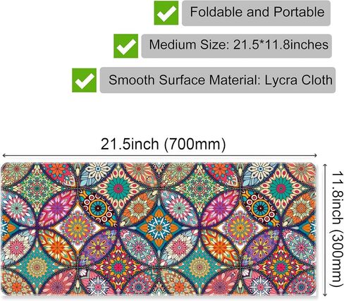 Medium Gaming Mouse Pad Mat Extended Professional Medium Size 27.5inX11.8inX0.1in Mouse Keyboard Pad with Stitched Edges, Anti-Slip Rubber Base Huge Desk Pad Mat (Dragon Medium) in Saudi Arabia