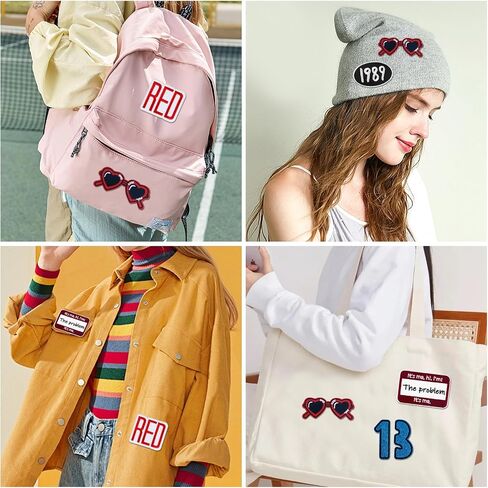 9Pcs Music Singer Embroidered Iron on Patches for Hat Clothing Backpack Pink Popular Sew Applique Number Fabric Repair Patch Set DIY Craft Accessories Collection Merch Gifts for Music Fans in Kuwait